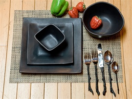 "Charcoal" Dinnerware - Four Place Settings
