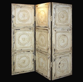Reclaimed Tin Folding Screen