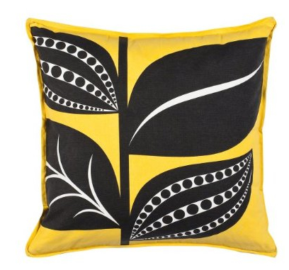 Black and yellow pillow
