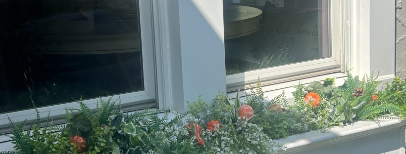 Faux floral fall window box